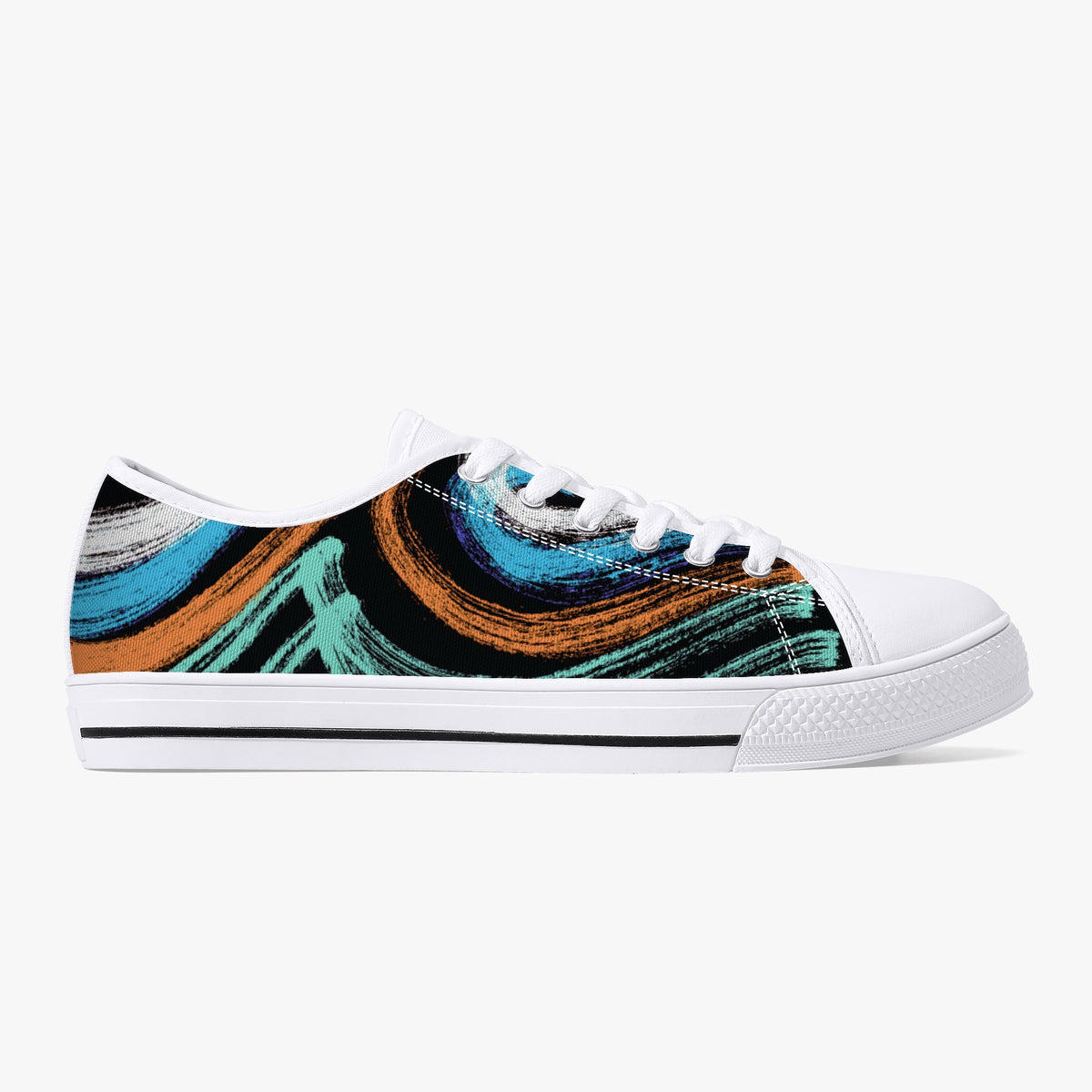 Crake Low Top Blackhole laced custom prints canvas shoes