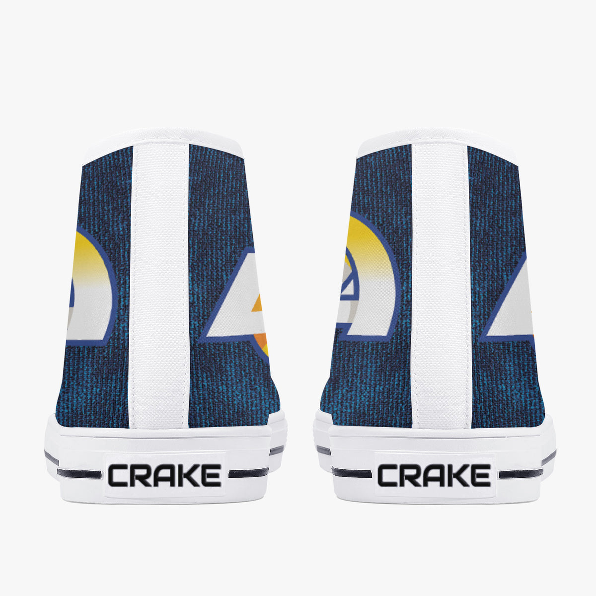 Crake High Top LA laced custom prints canvas shoes