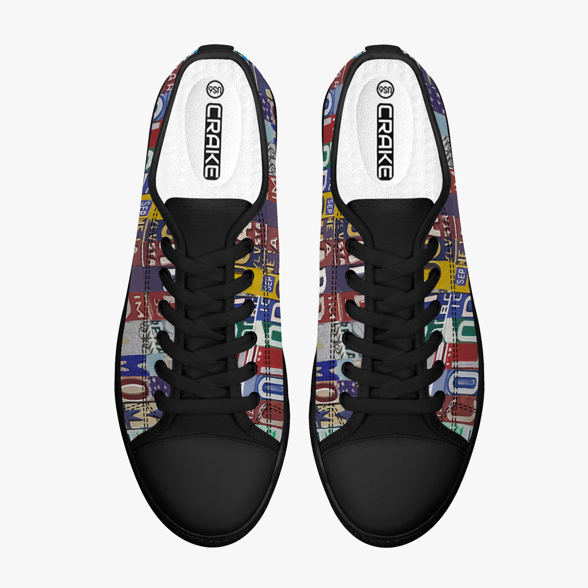Crake Low Top Colorguard laced custom prints canvas shoes