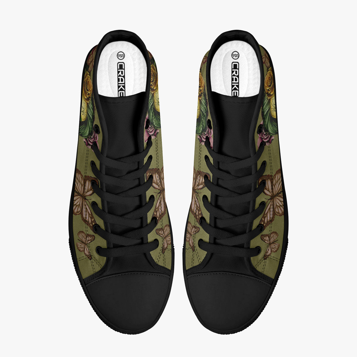 Crake High Top Purple Rosie 2 laced custom prints canvas shoes