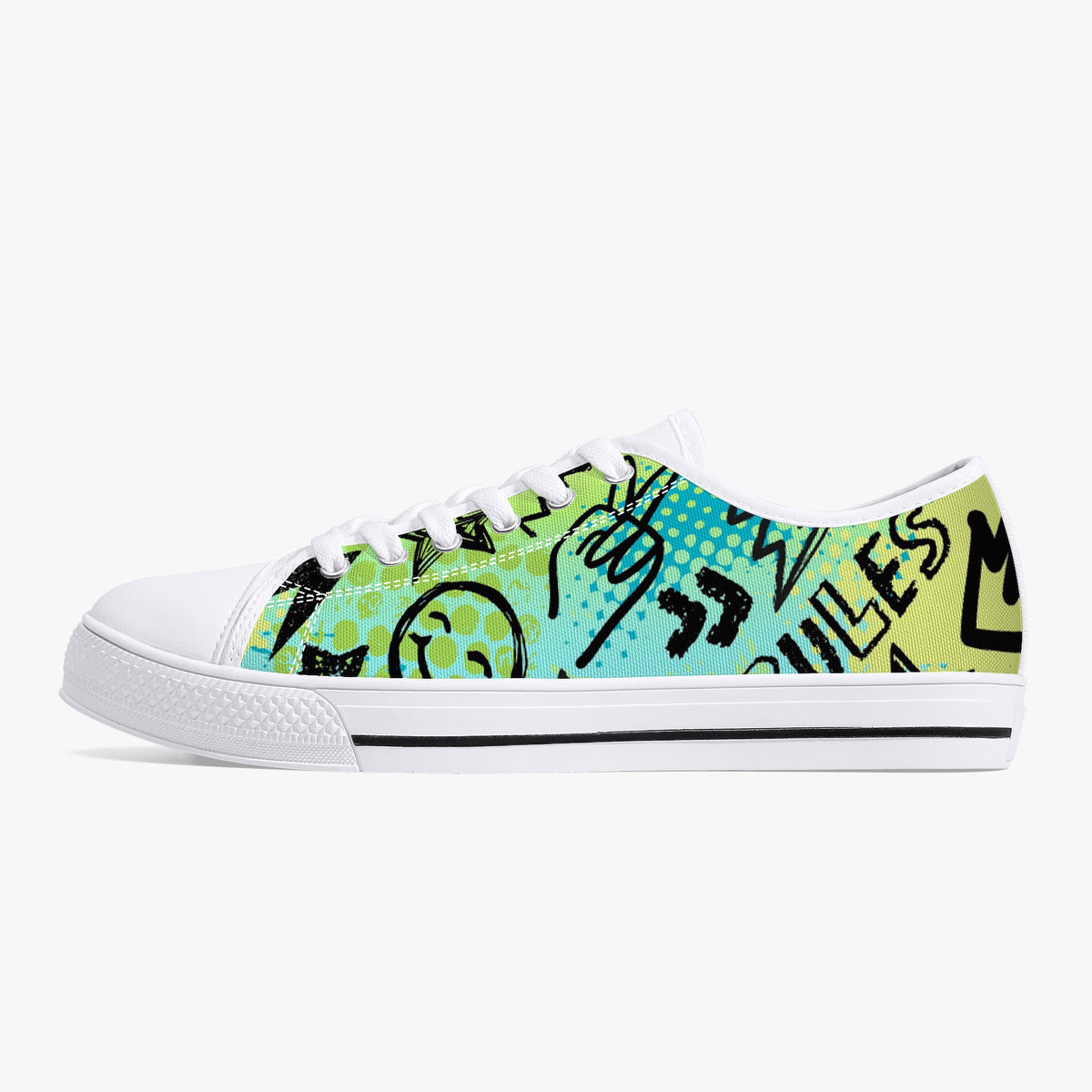 Crake Low Top FX Graffiti laced custom prints canvas shoes