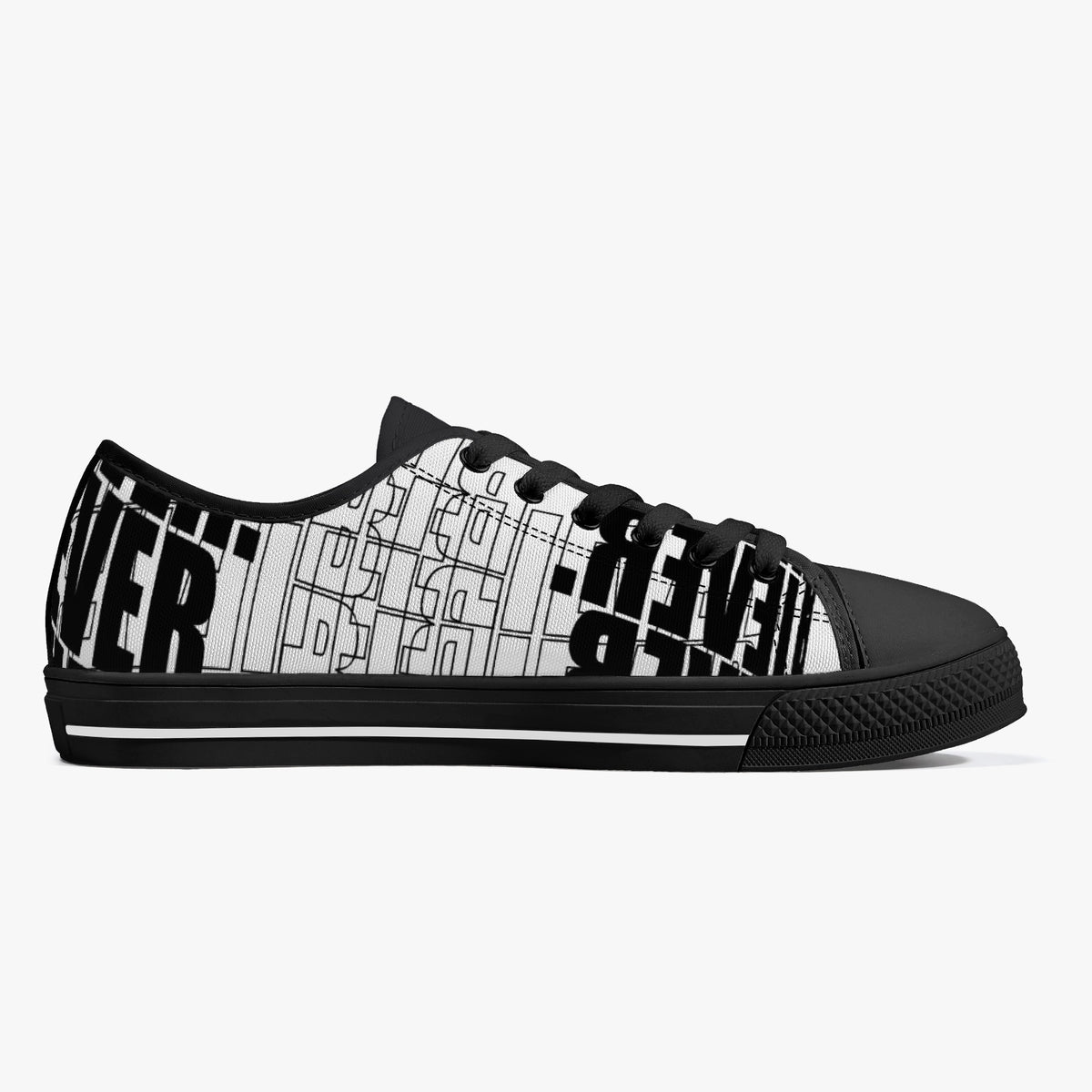 Crake Low Top Never Belle laced custom prints canvas shoes