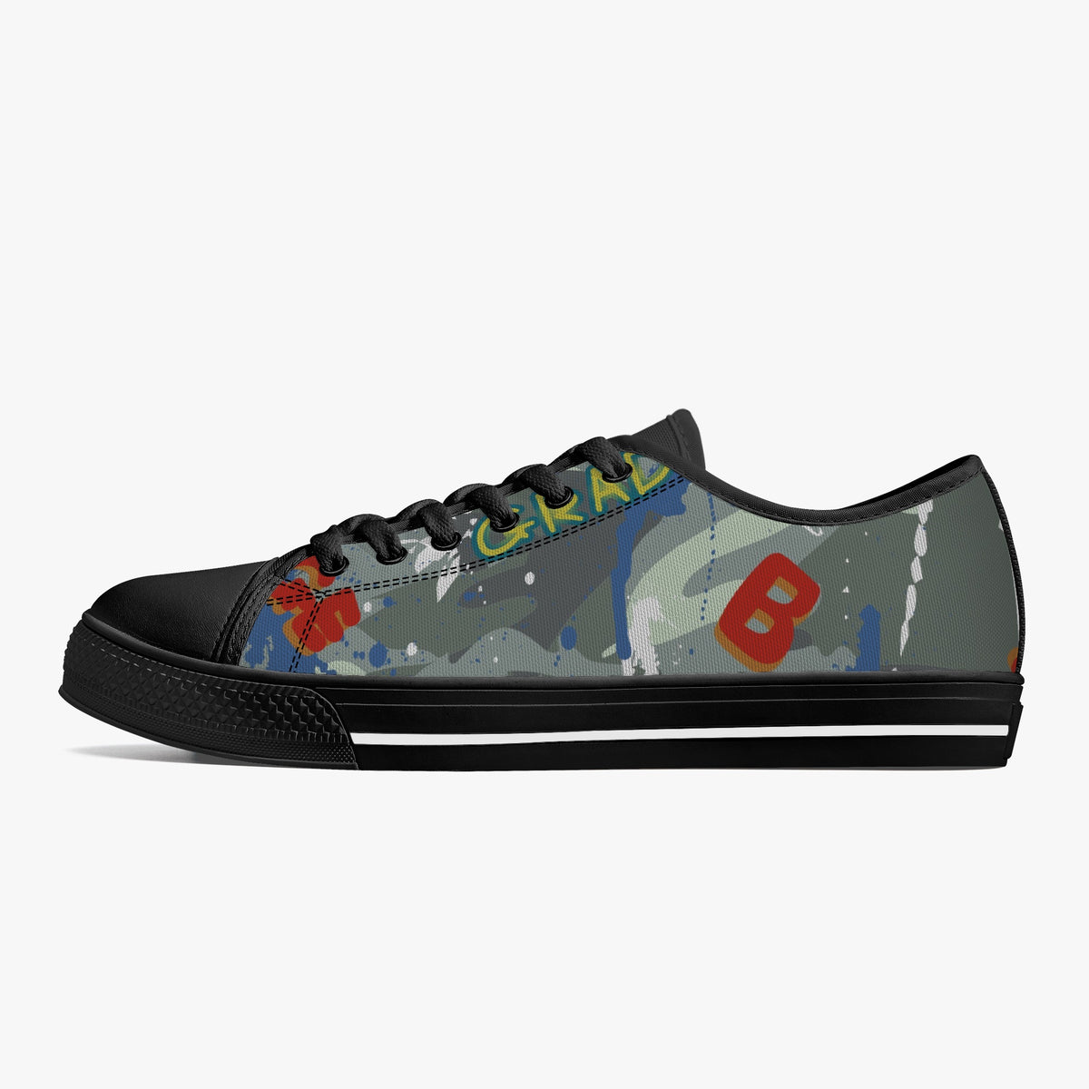 Crake Low Top Gradual laced custom prints canvas shoes