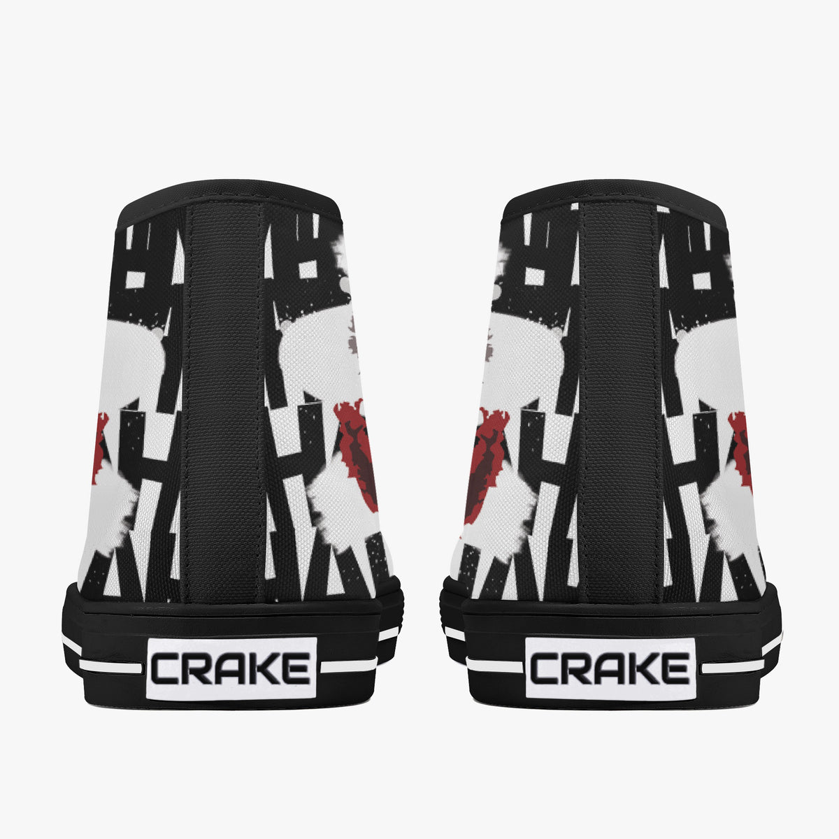 Crake High Top The Clown laced custom prints canvas shoes