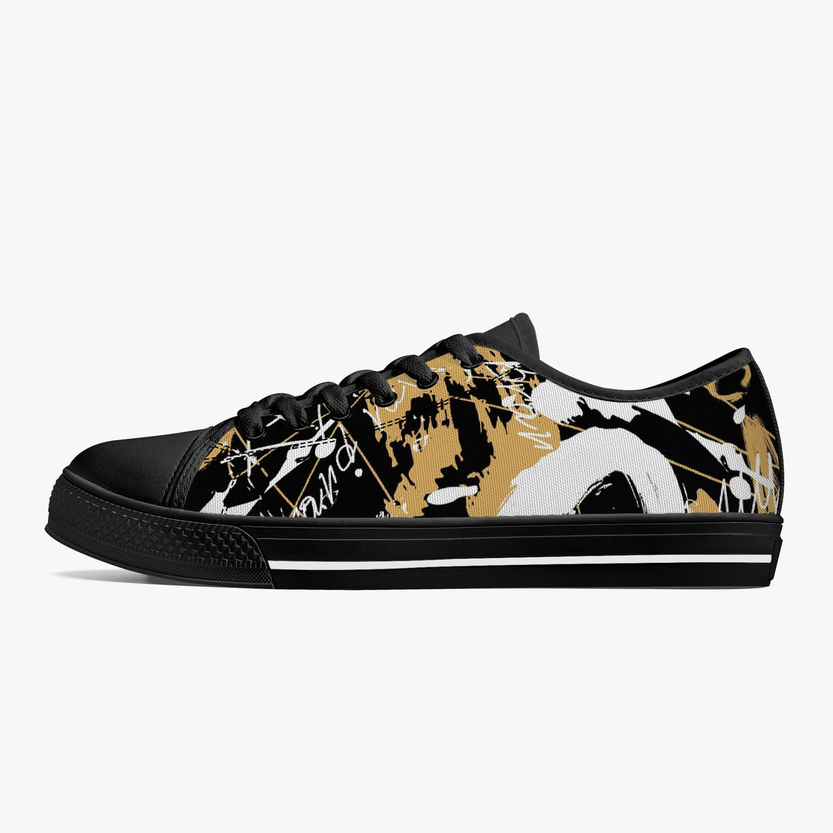 Crake Low Top Kuso laced custom prints canvas shoes