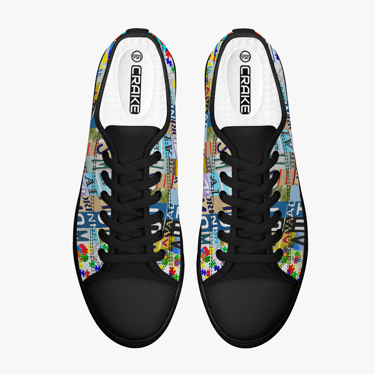 Crake Low Top Autism Mom laced custom prints canvas shoes
