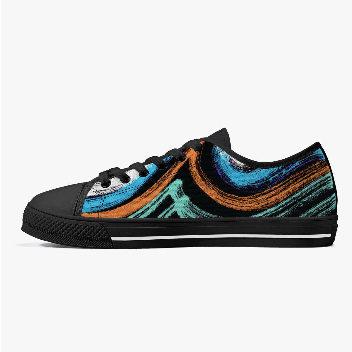 Crake Low Top Blackhole laced custom prints canvas shoes