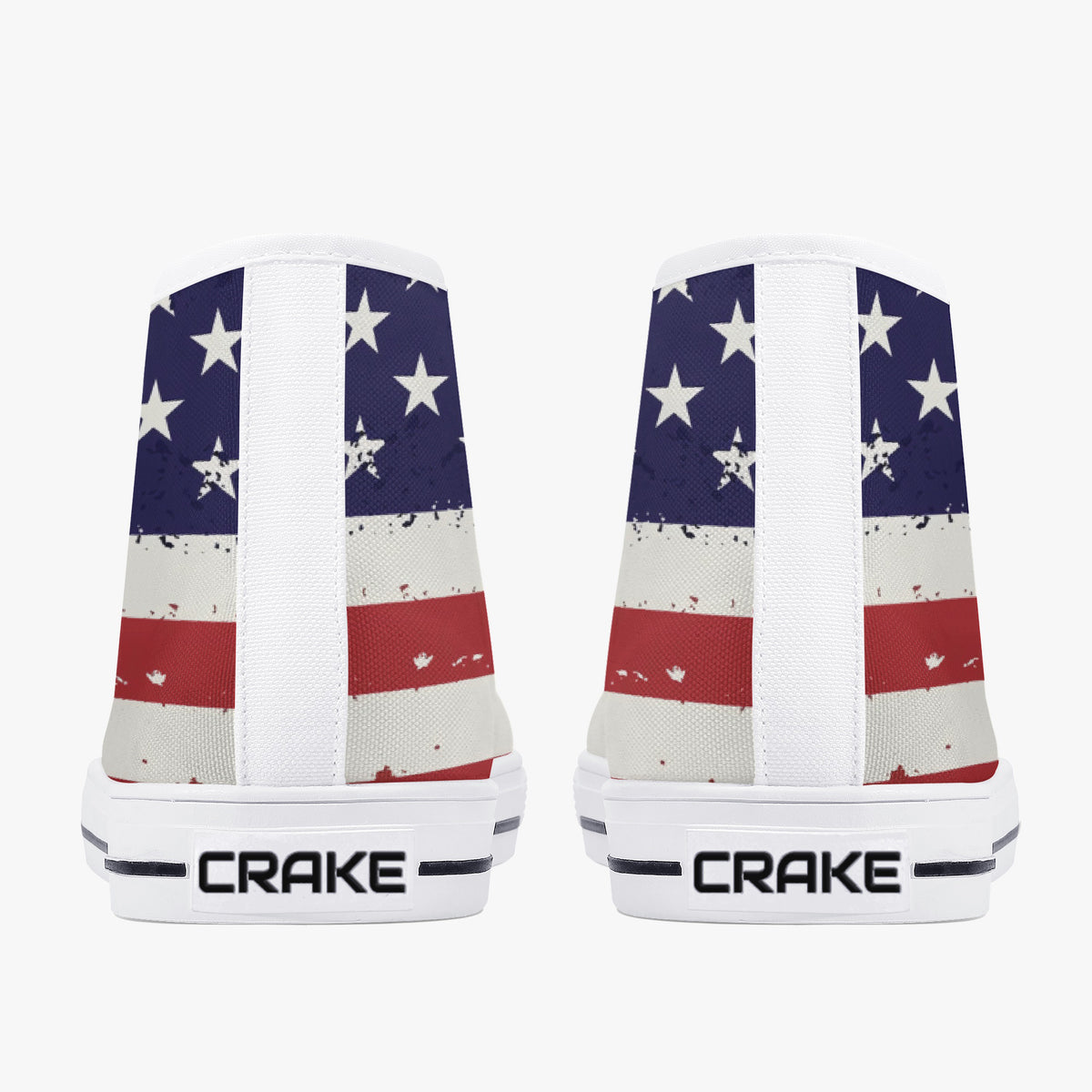 Crake High Top USA laced custom prints canvas shoes