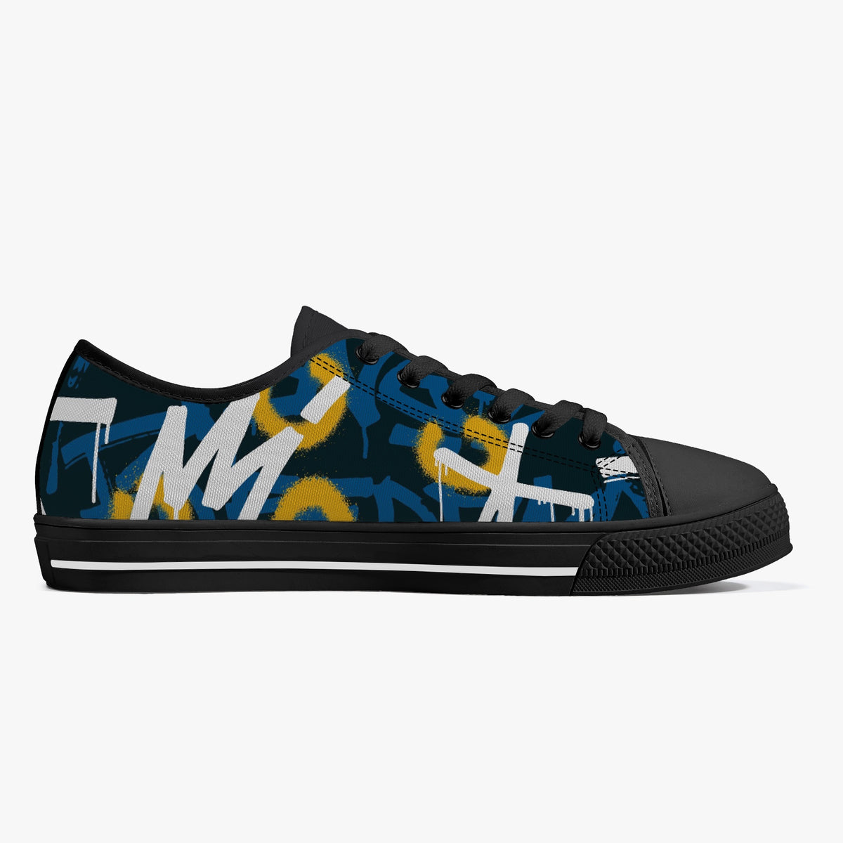 Crake Low Top Sunset laced custom prints canvas shoes