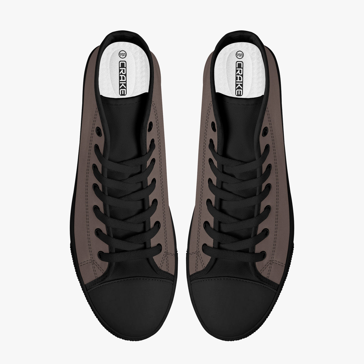 Crake High Top Cocoa laced high top plain color canvas shoes