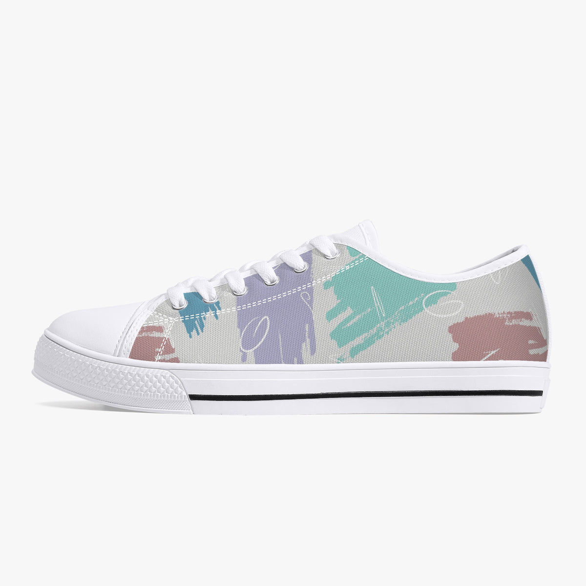Crake Low Top Peters Painting 2 laced custom prints canvas shoes