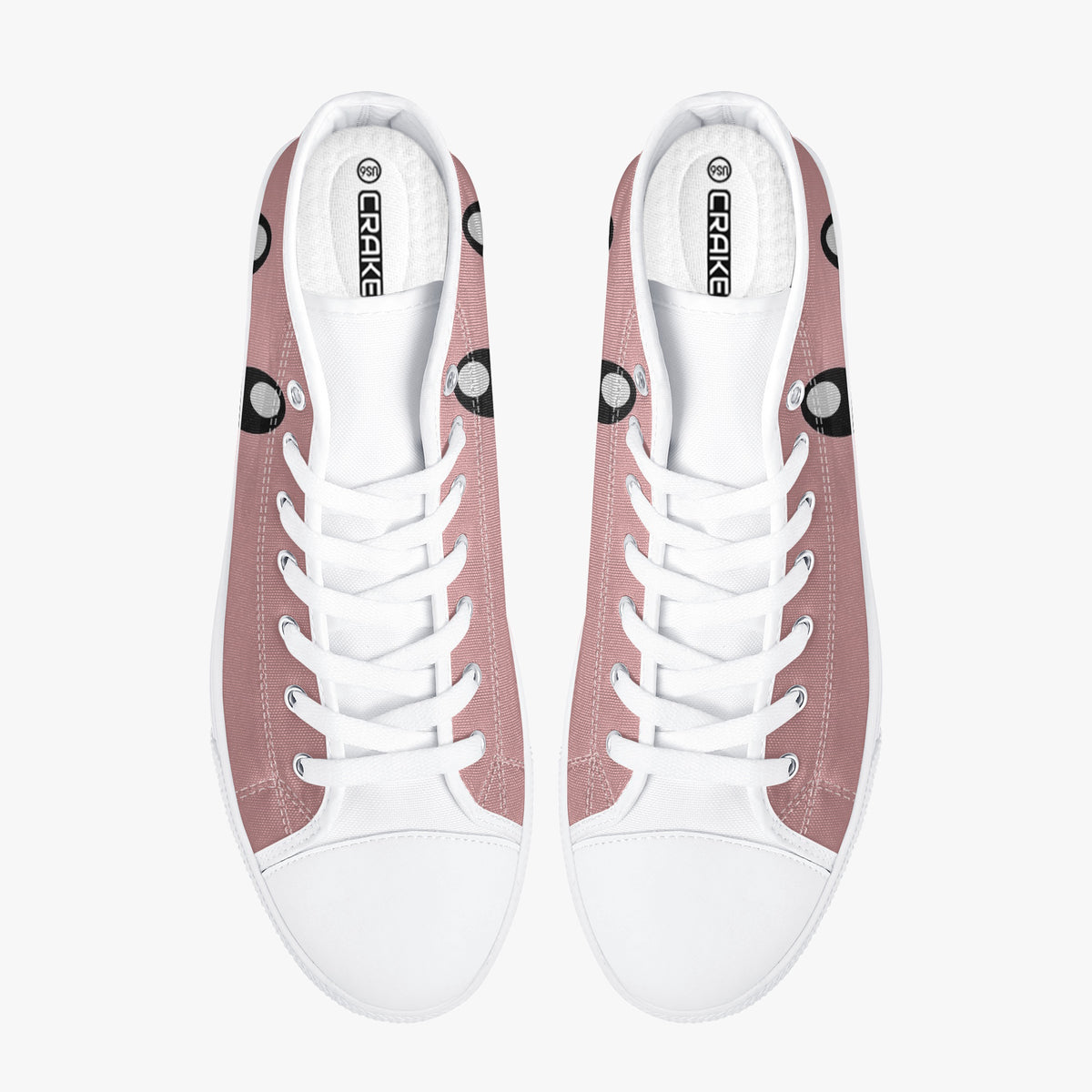 Crake High Top Smiley Face laced custom prints canvas shoes