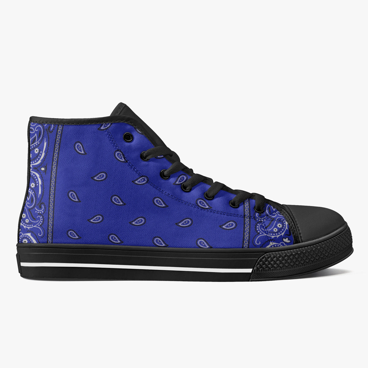 Crake High Top Blue Drips laced custom prints canvas shoes