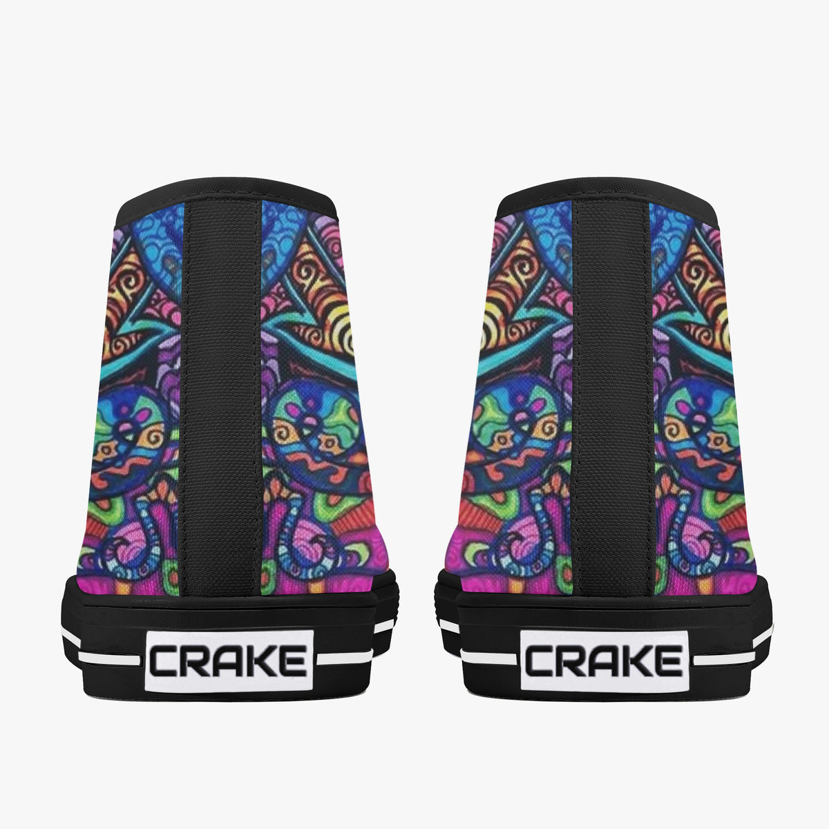 Crake High Top Green Ape laced custom prints canvas shoes