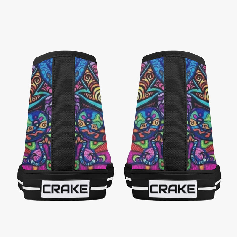 Crake High Top Green Ape laced custom prints canvas shoes at RM MYR289