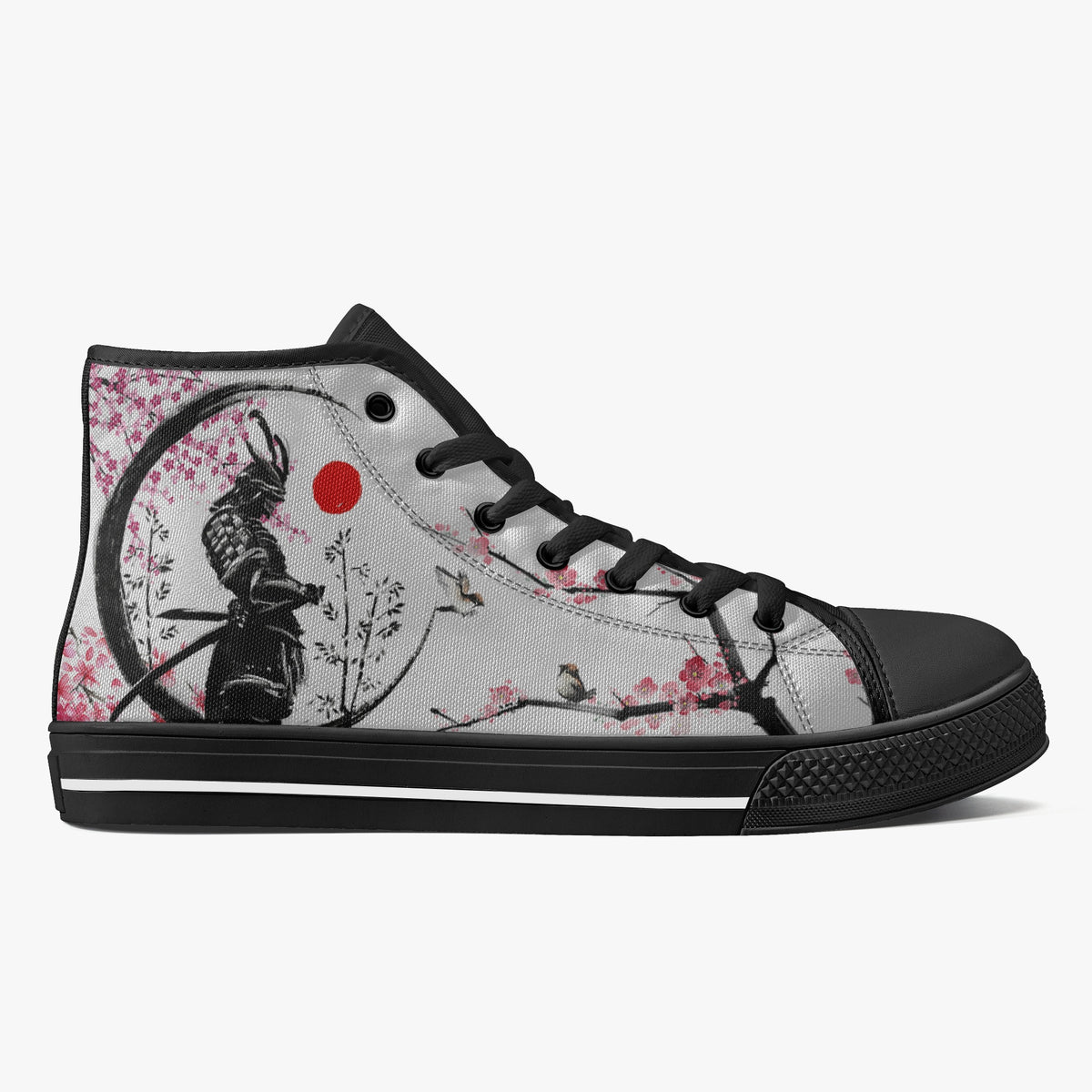 Crake High Top Samurai laced custom prints canvas shoes