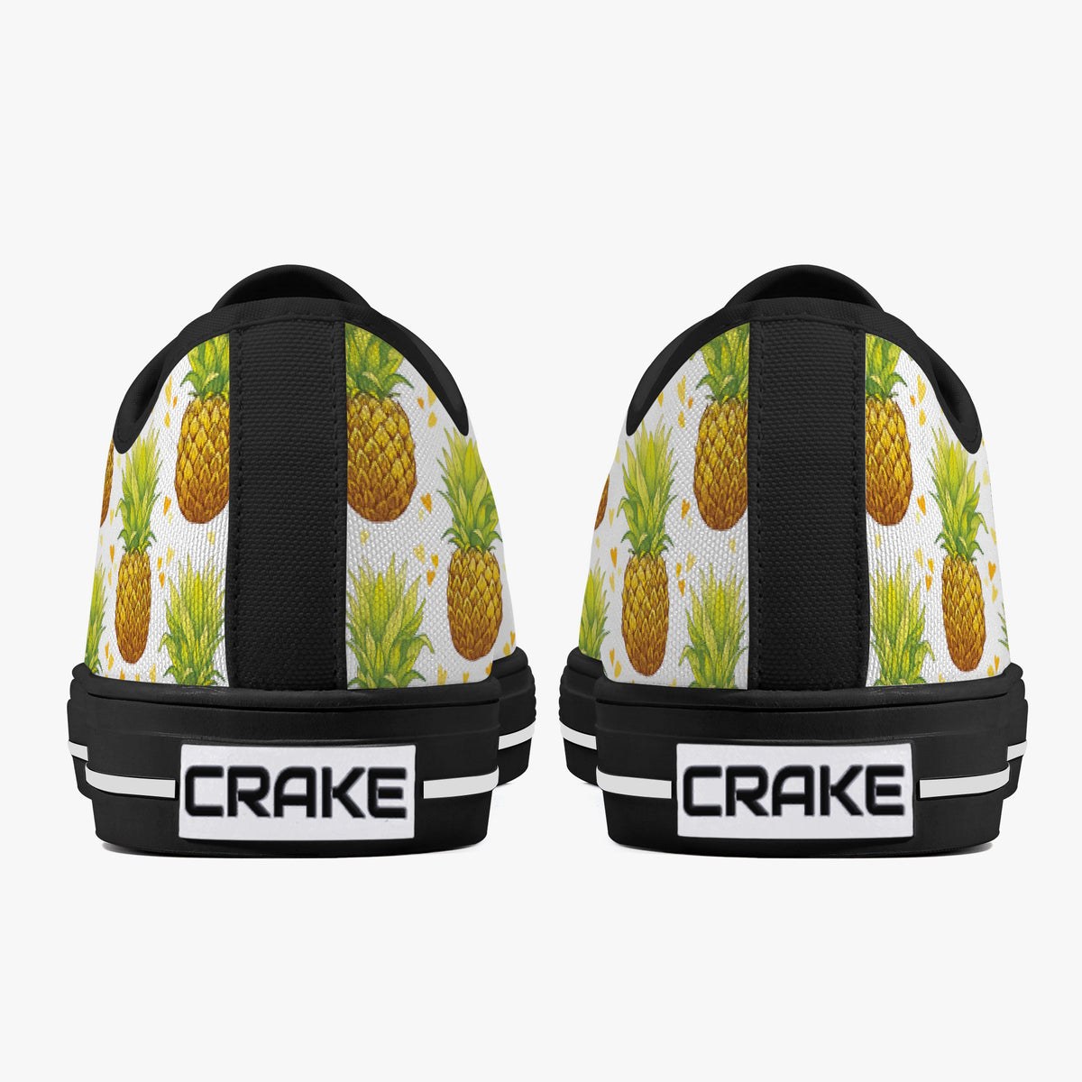 Crake Low Top Pineapples laced custom prints canvas shoes