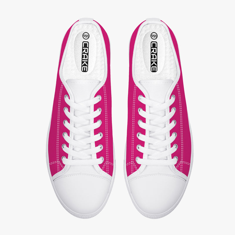 Crake Low Top Pink laced low top plain color canvas shoes at RM MYR289
