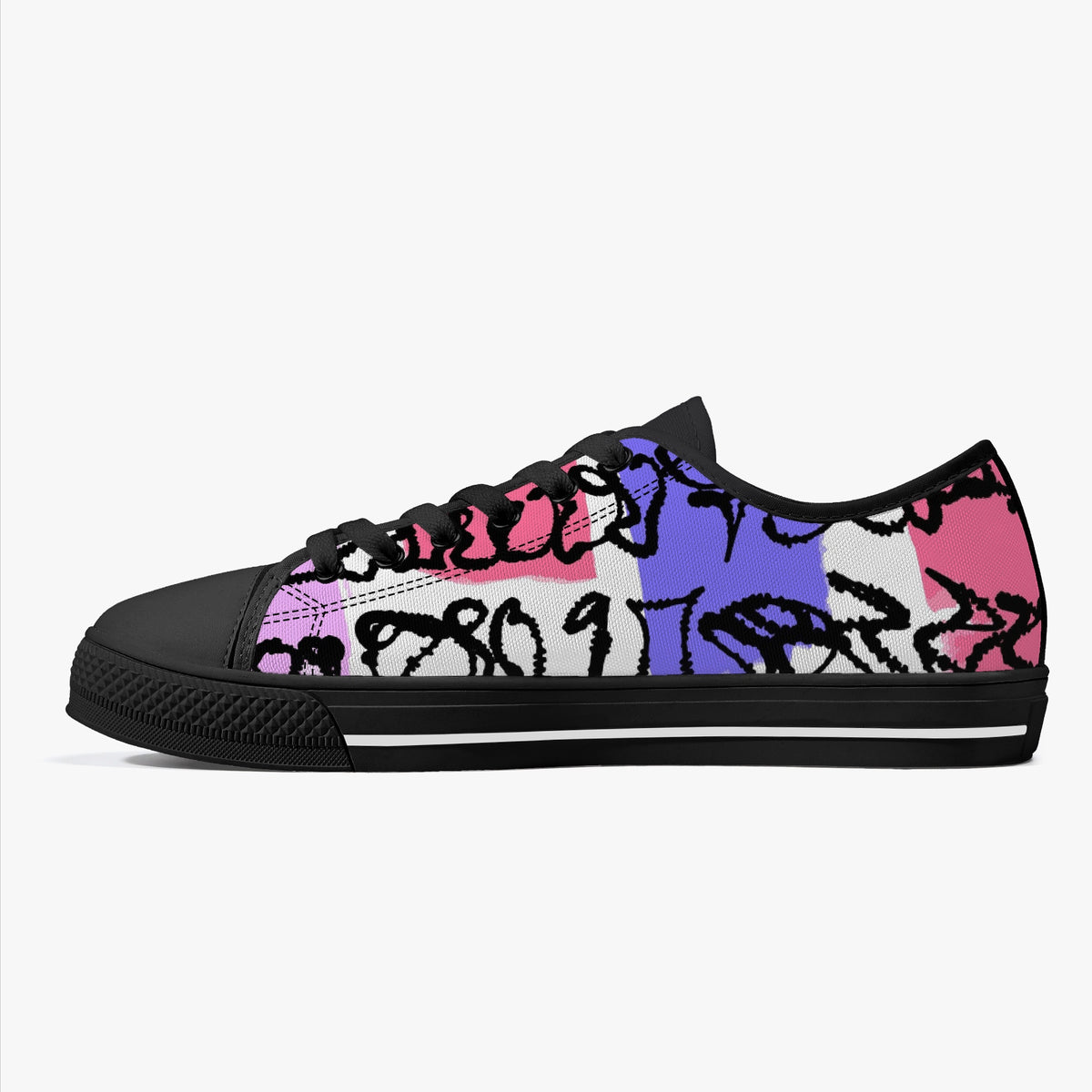 Crake Low Top Devilo laced custom prints canvas shoes