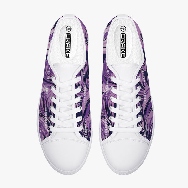 Crake Low Top Purple Waves laced custom prints canvas shoes at RM MYR289