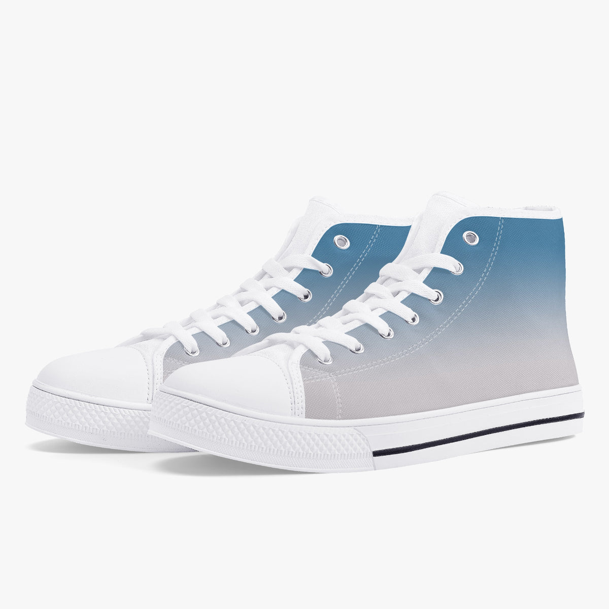 Angled view of Crake High Top Sky Sneaker pair with white laces
