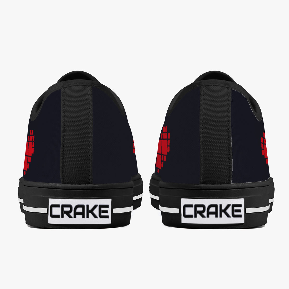 Crake Low Top Love laced custom prints canvas shoes