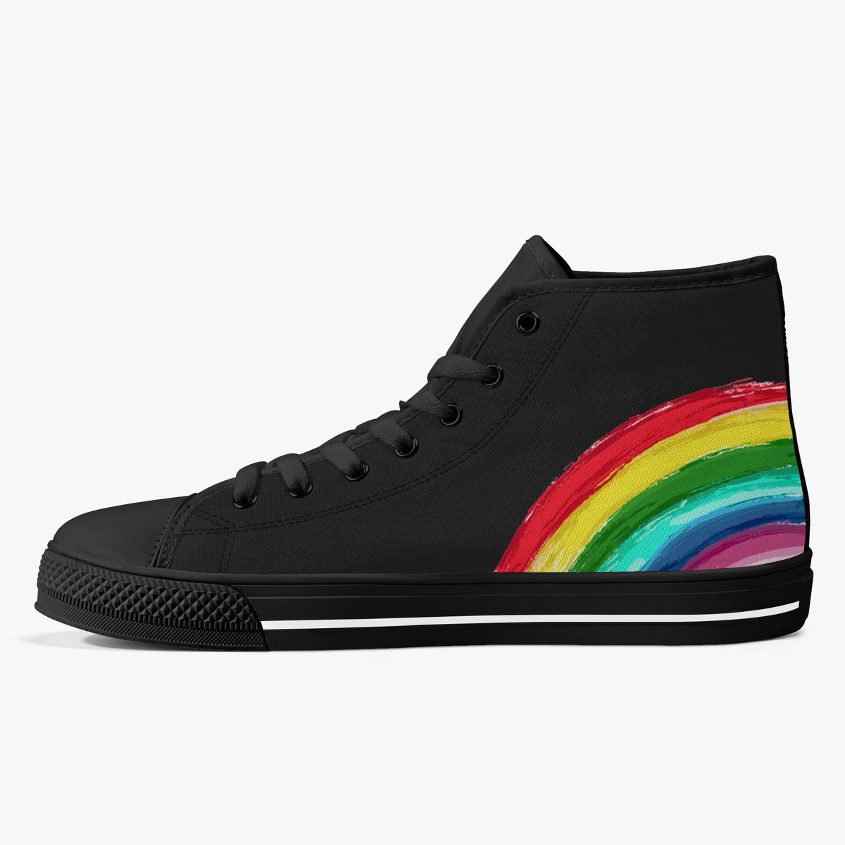 Crake High Top Rainbow 3 laced custom prints canvas shoes