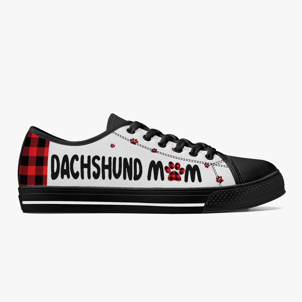 Crake Low Top Dachsund laced custom prints canvas shoes