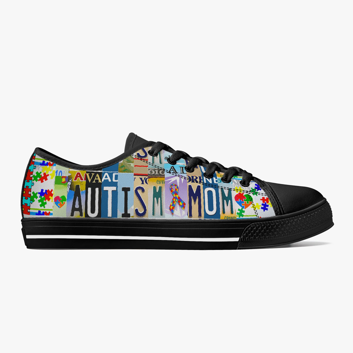 Crake Low Top Autism Mom laced custom prints canvas shoes