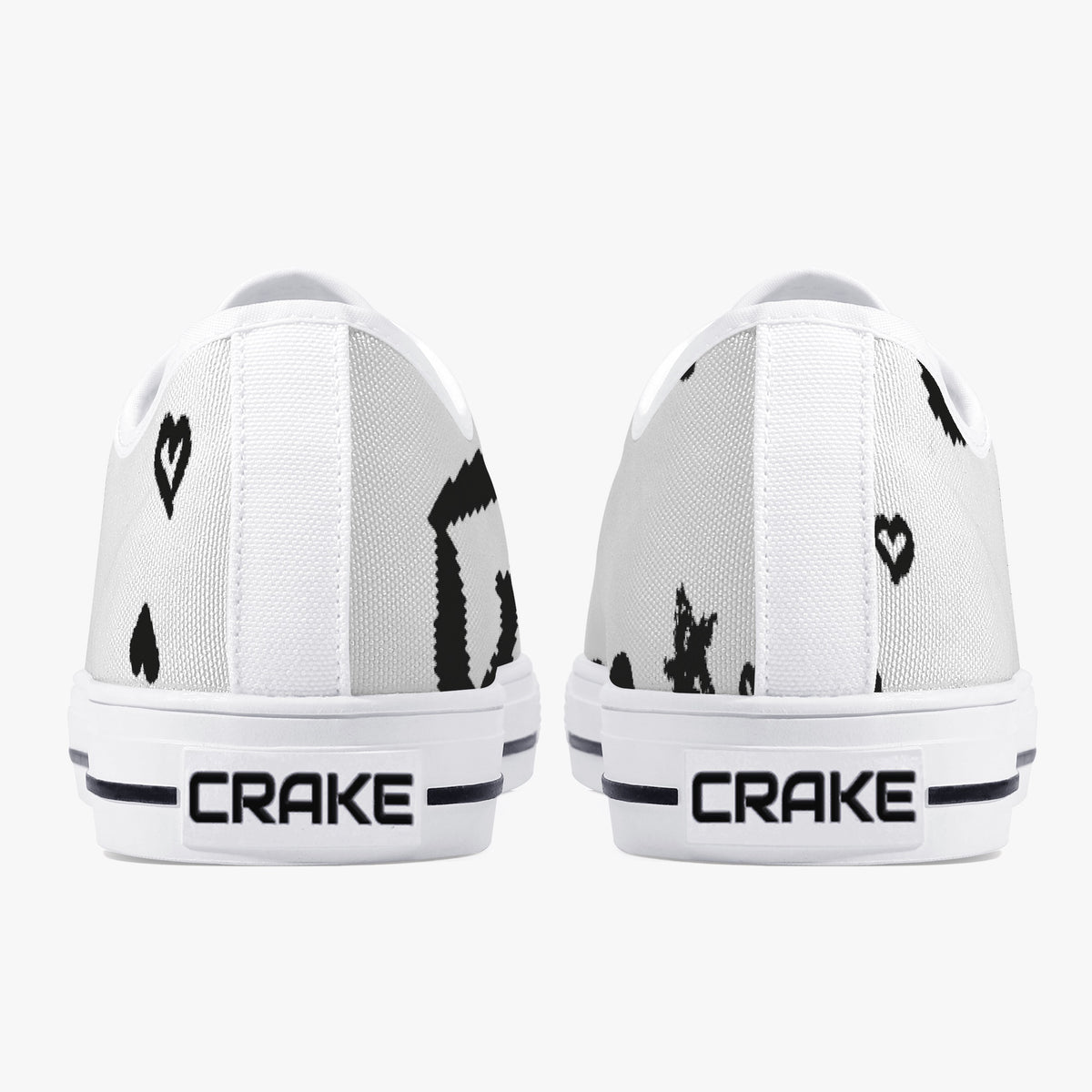 Crake Low Top Star and Love Graffiti laced custom prints canvas shoes