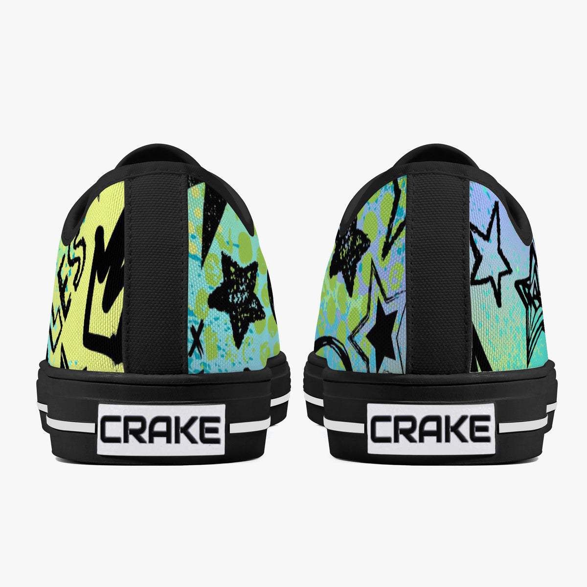 Crake Low Top FX Graffiti laced custom prints canvas shoes