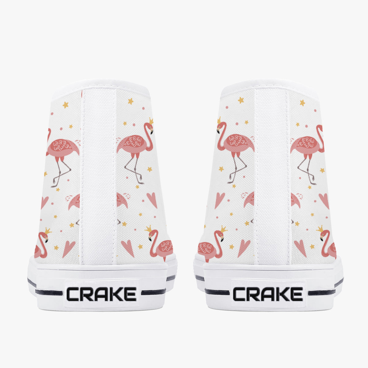 Crake High Top Flamingos laced custom prints canvas shoes