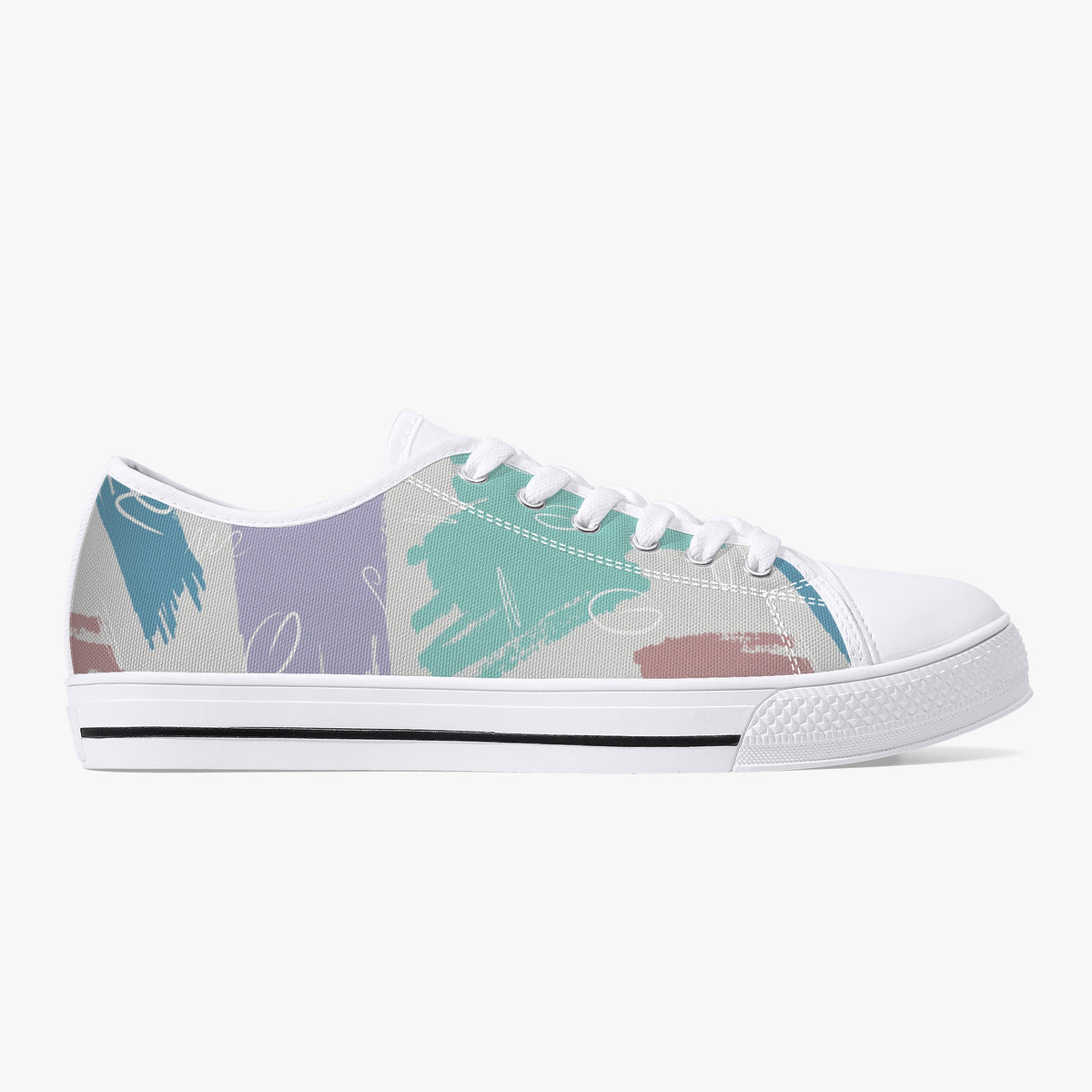 Crake Low Top Peters Painting 2 laced custom prints canvas shoes