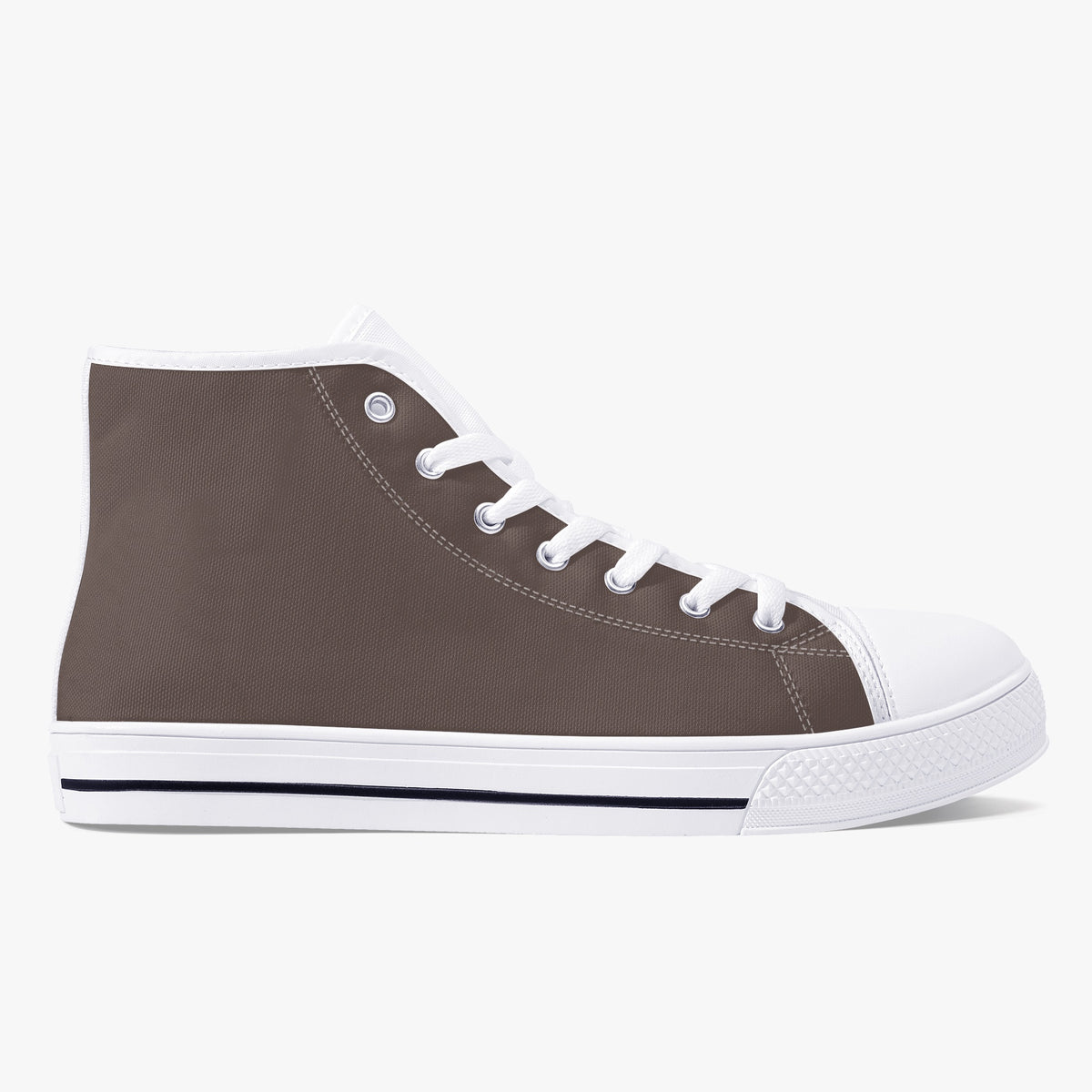 Crake High Top Cocoa laced high top plain color canvas shoes