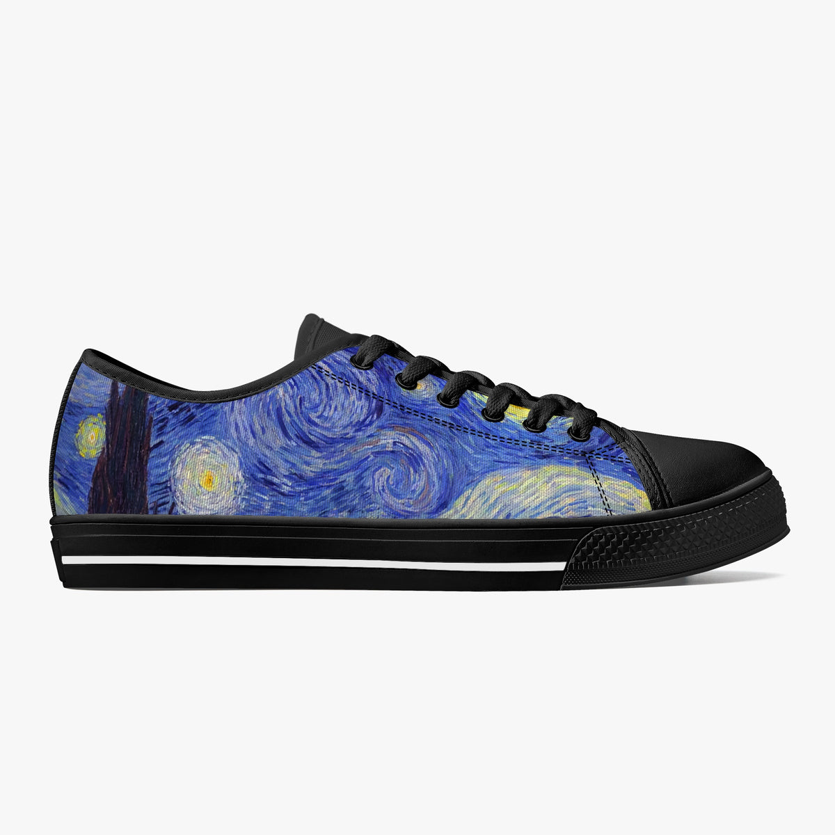 Crake Low Top Starry Night laced custom prints canvas shoes