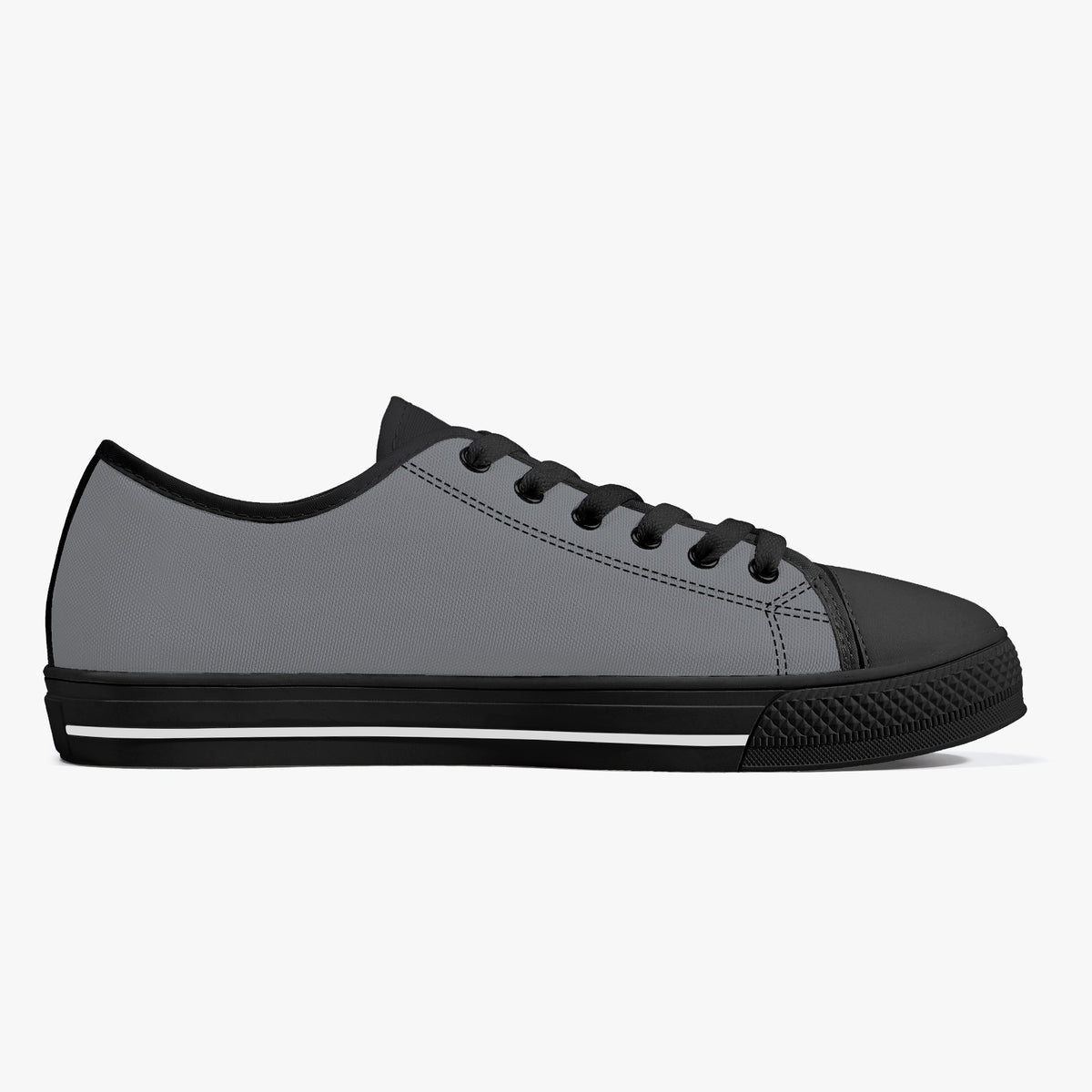 Crake Low Top Grey laced low top plain color canvas shoes