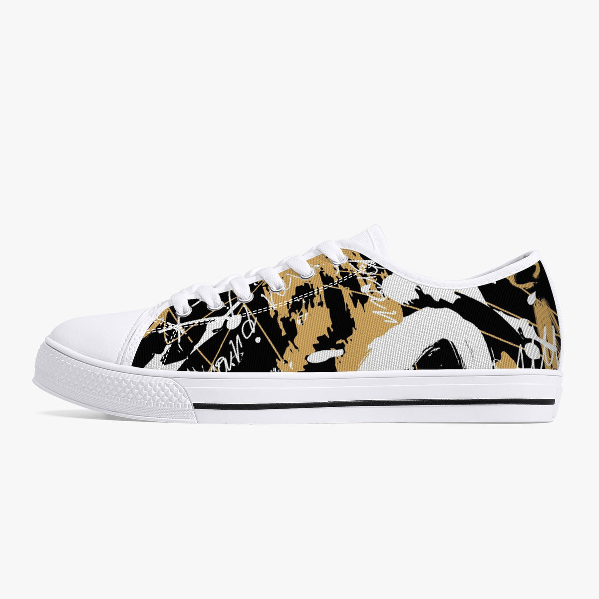 Crake Low Top Kuso laced custom prints canvas shoes