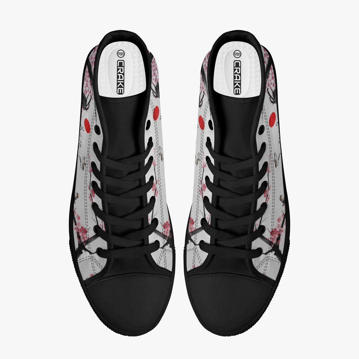 Crake High Top Samurai laced custom prints canvas shoes