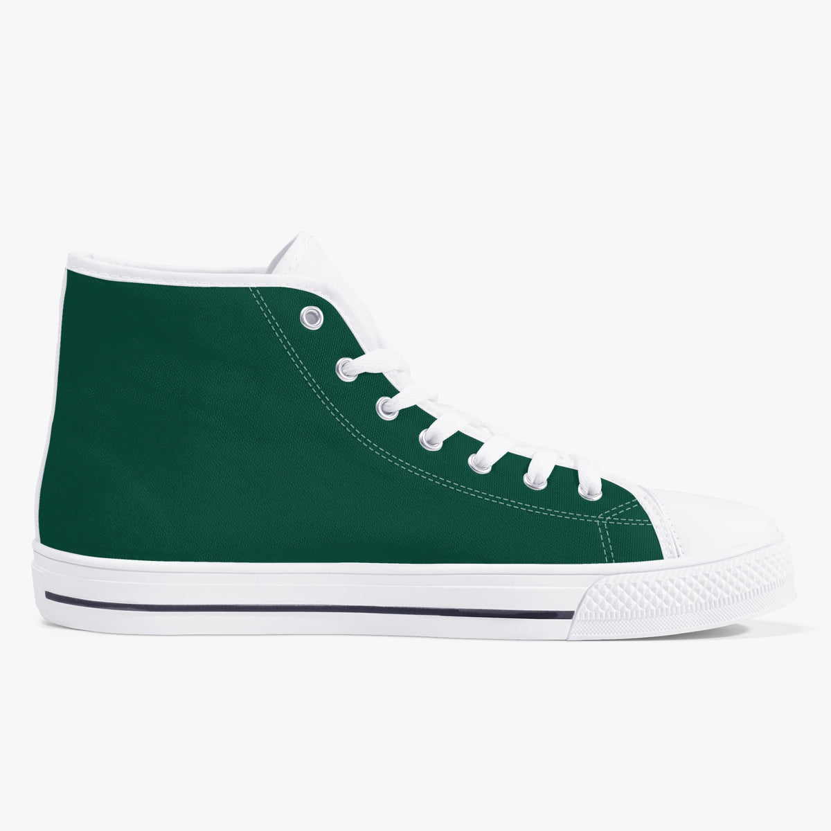 Crake High Top Dark Green laced high top plain color canvas shoes