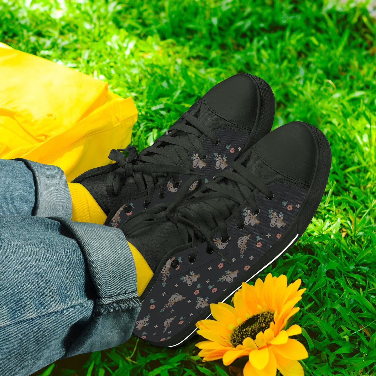 Crake High Top Koala Bear laced custom prints canvas shoes