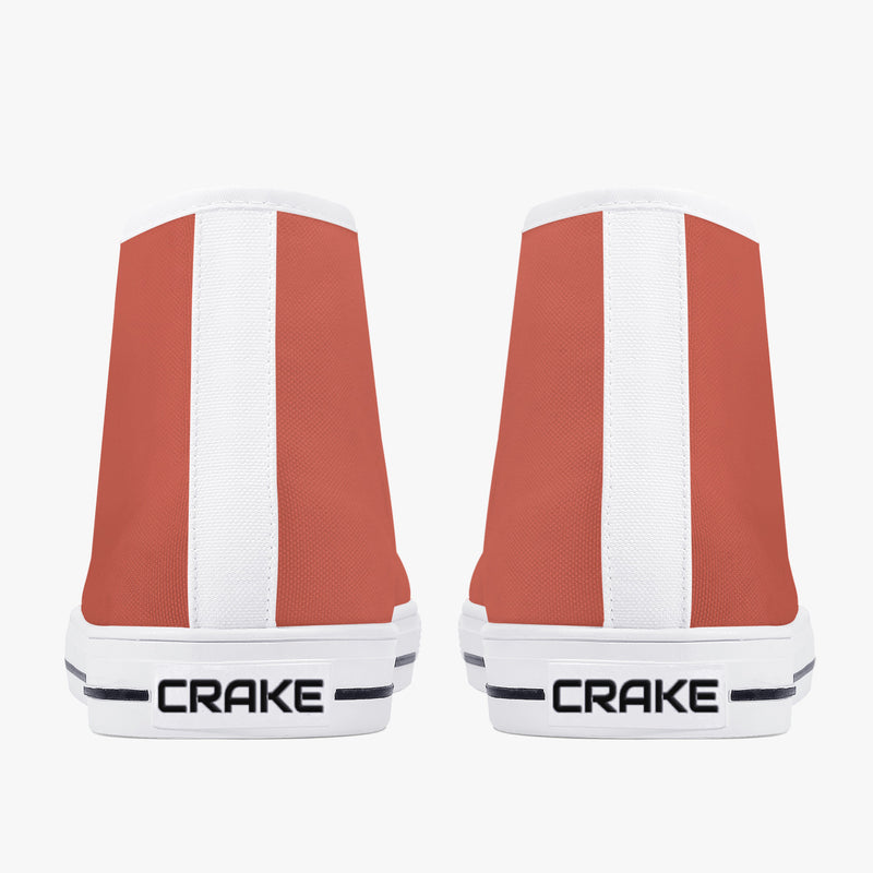 Crake High Top Orange laced custom prints canvas shoes at RM MYR289