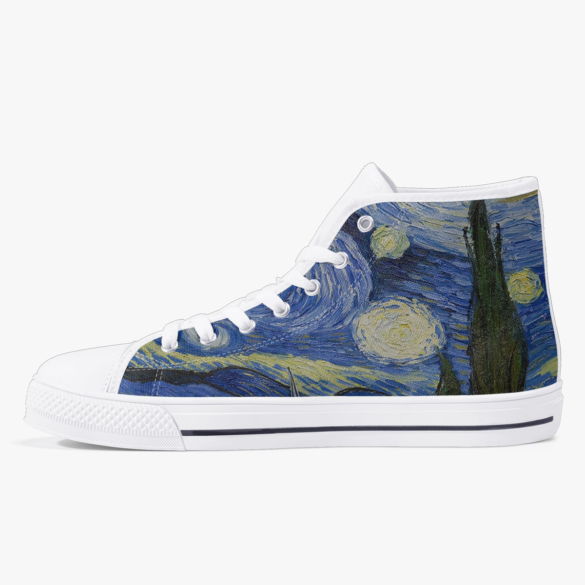 Crake High Top Starry Night laced custom prints canvas shoes