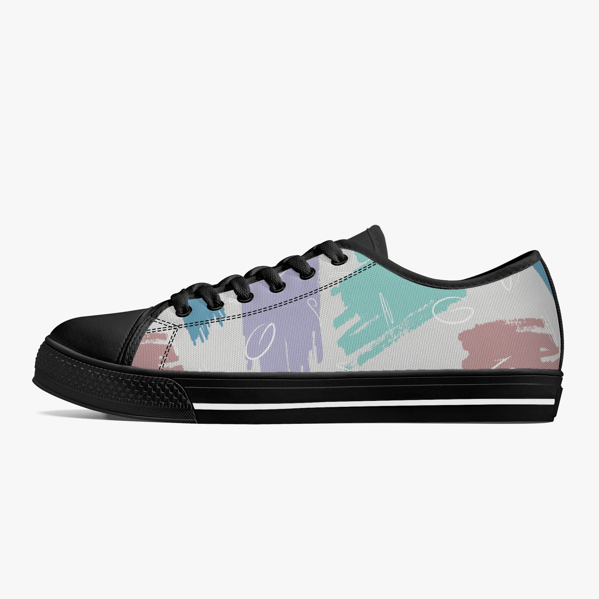 Crake Low Top Peters Painting 2 laced custom prints canvas shoes