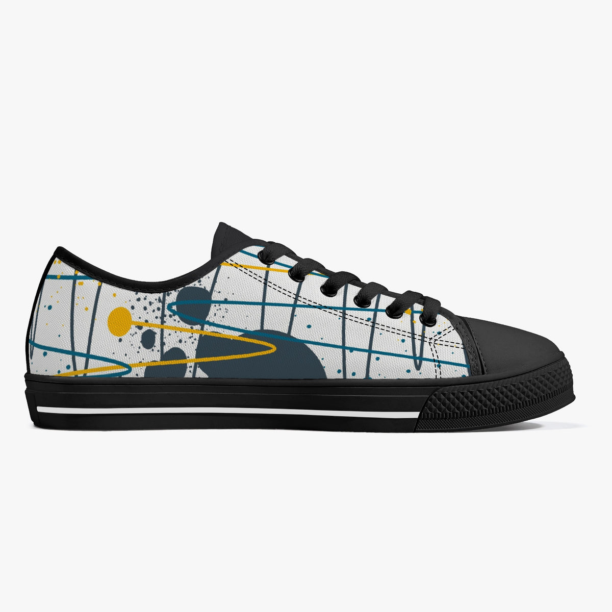 Crake Low Top Ego laced custom prints canvas shoes