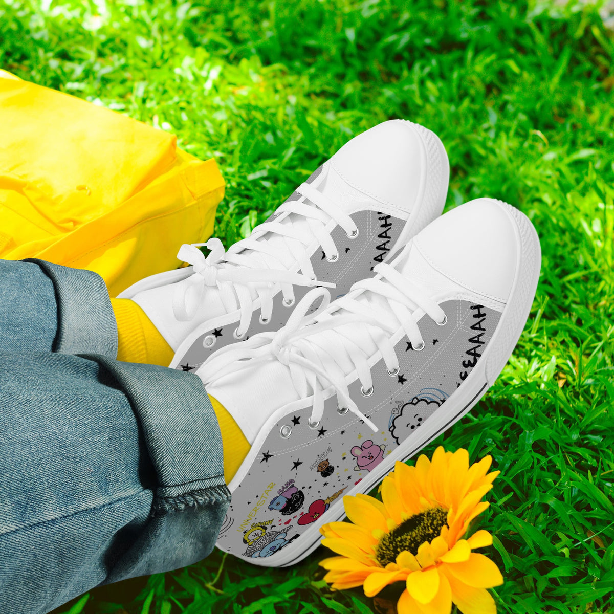 Crake High Top BT21 laced custom prints canvas shoes