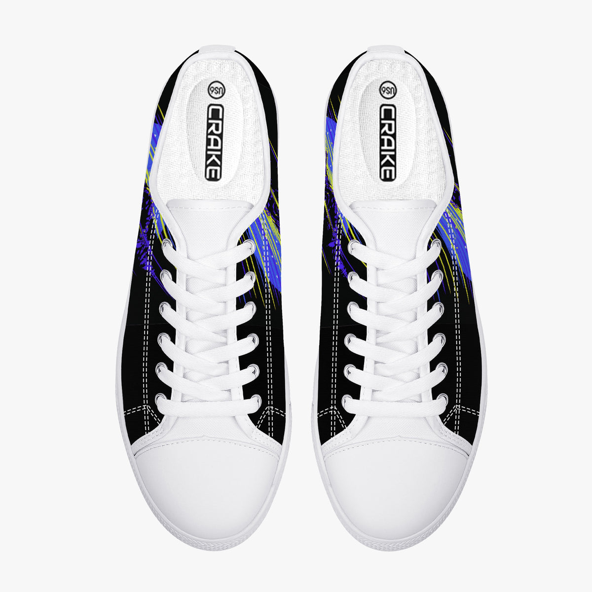 Crake Low Top T Rex laced custom prints canvas shoes