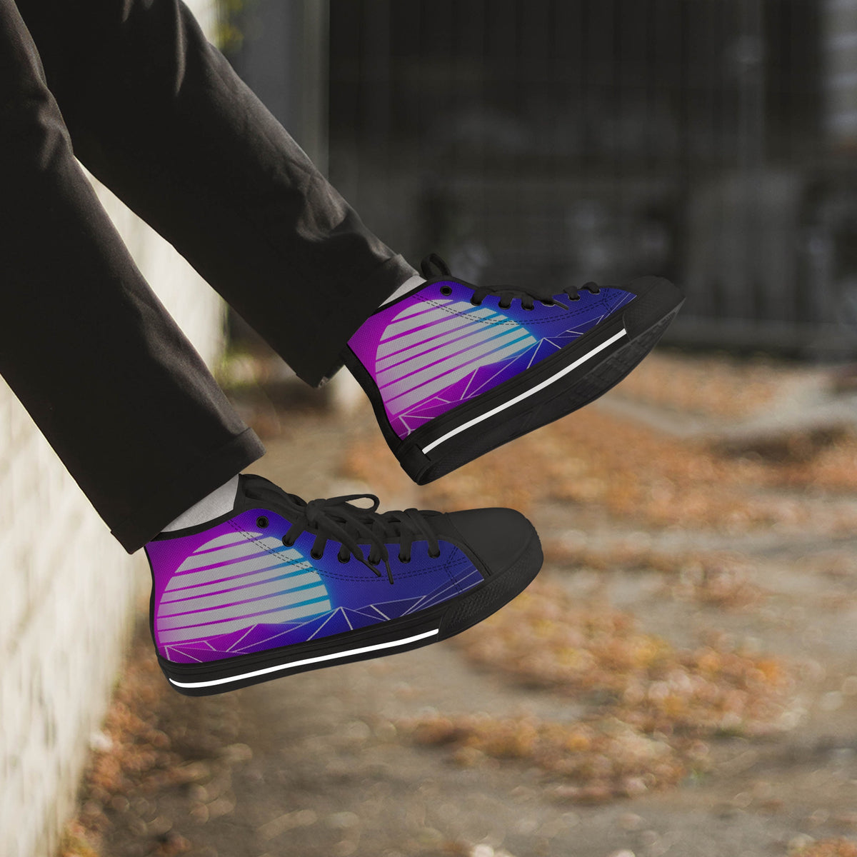 Crake High Top Chrissie laced custom prints canvas shoes