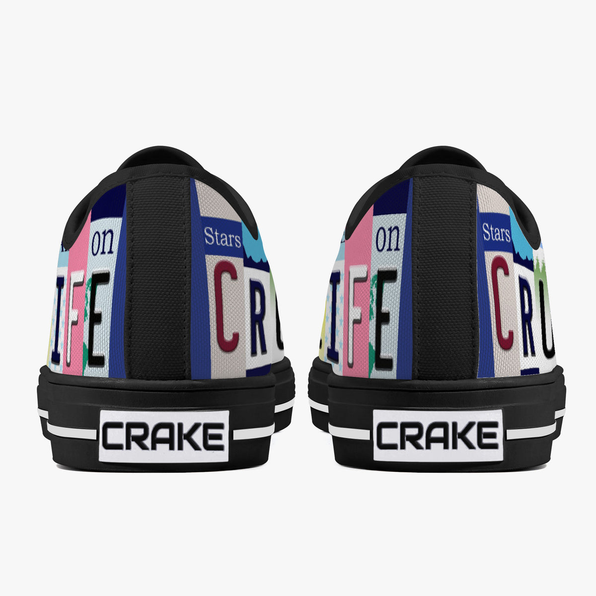 Crake Low Top Cruise Life laced custom prints canvas shoes