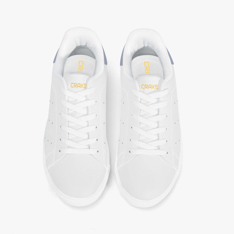 Crake Frida - Grey laced minimalist unisex white sneakers at RM MYR289