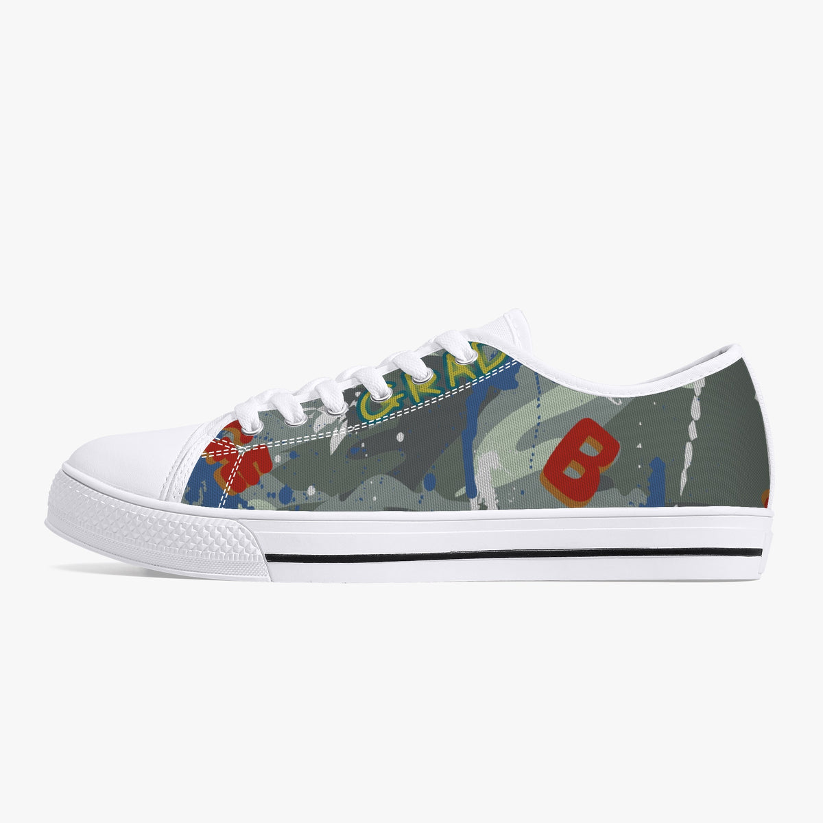Crake Low Top Gradual laced custom prints canvas shoes